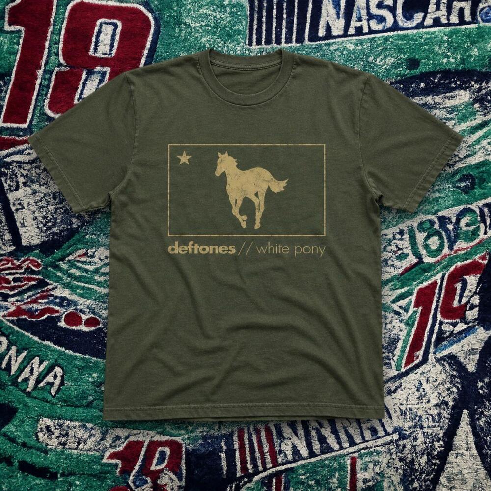 Deftones White Pony Graphic Tee Military Green Unisex